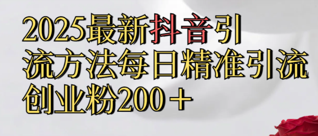 真实免费分享，最新抖音引流,方法每日精准引流创业粉300＋网创吧-网创项目资源站-副业项目-创业项目-搞钱项目恒杨云站