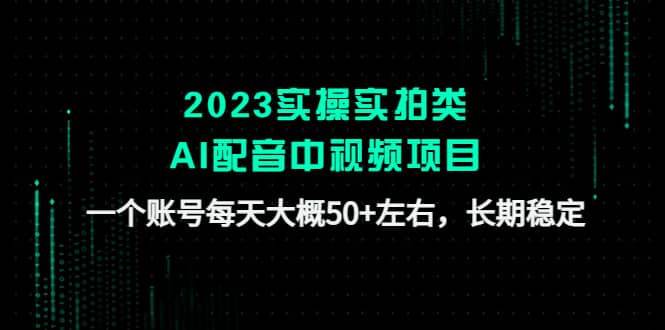 2023实操实拍类AI配音中视频项目，一个账号每天大概50+左右，长期稳定网创吧-网创项目资源站-副业项目-创业项目-搞钱项目恒杨云站