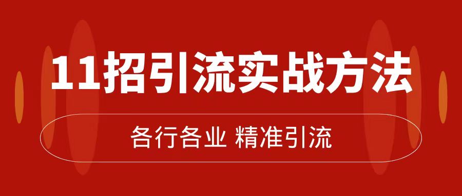 精准引流术：11招引流实战方法，让你私域流量加到爆（11节课完整版）网创吧-网创项目资源站-副业项目-创业项目-搞钱项目恒杨云站