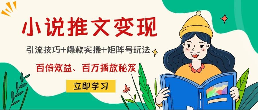 小说推文训练营网创吧-网创项目资源站-副业项目-创业项目-搞钱项目恒杨云站