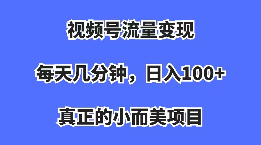 视频号流量变现，每天几分钟，收入100+，真正的小而美项目网创吧-网创项目资源站-副业项目-创业项目-搞钱项目恒杨云站