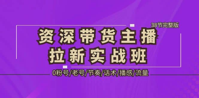资深·带货主播拉新实战班，0粉号/老号/节奏/话术/播感/流量-38节完整版网创吧-网创项目资源站-副业项目-创业项目-搞钱项目恒杨云站