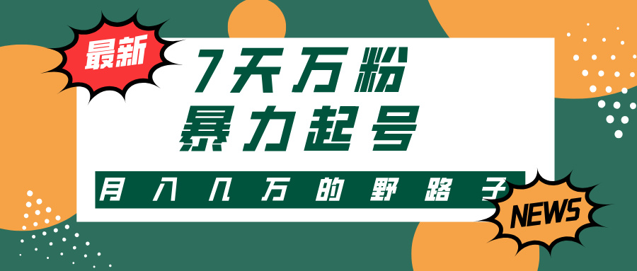 7天万粉，快手暴力起号，多种变现方式，新手小白秒上手，单月变现几万的野路子网创吧-网创项目资源站-副业项目-创业项目-搞钱项目恒杨云站