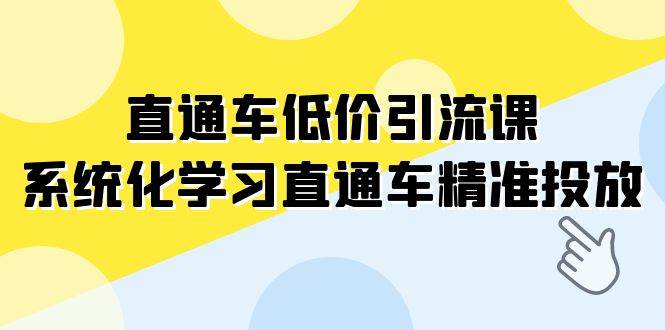 直通车-低价引流课，系统化学习直通车精准投放（14节课）网创吧-网创项目资源站-副业项目-创业项目-搞钱项目恒杨云站