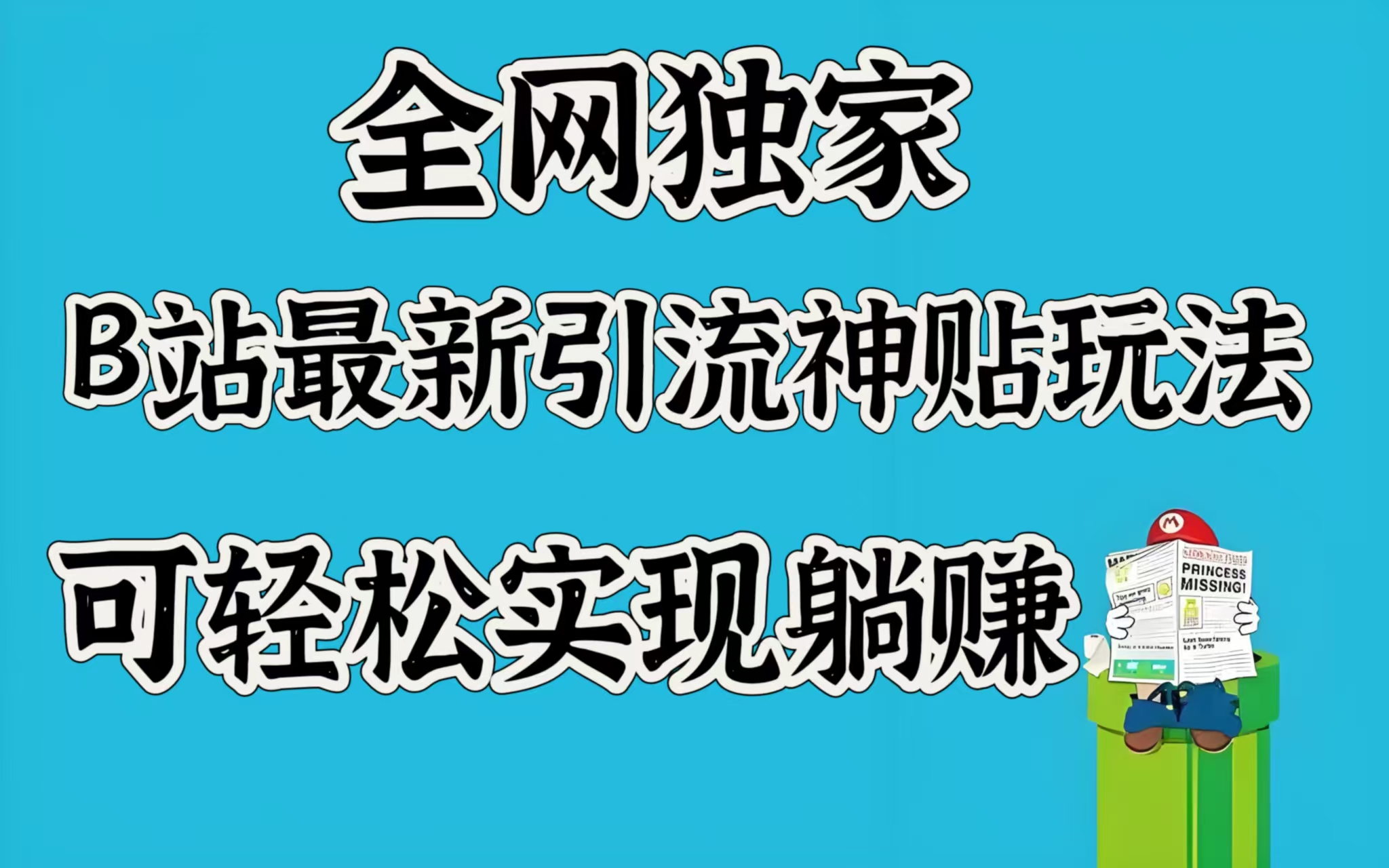 全网独家，B站最新引流神贴玩法，可轻松实现躺赚网创吧-网创项目资源站-副业项目-创业项目-搞钱项目恒杨云站