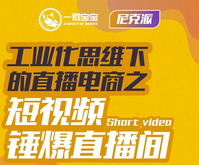 尼克派·工业化思维下的直播电商之短视频锤爆直播间，听话照做执行爆单网创吧-网创项目资源站-副业项目-创业项目-搞钱项目恒杨云站