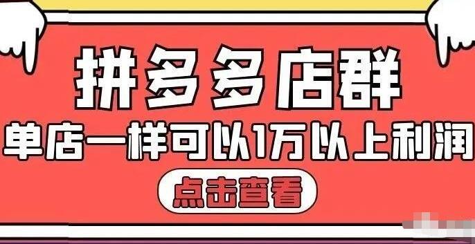 拼多多店群单店一样可以产出1万5以上利润【付费文章】网创吧-网创项目资源站-副业项目-创业项目-搞钱项目恒杨云站