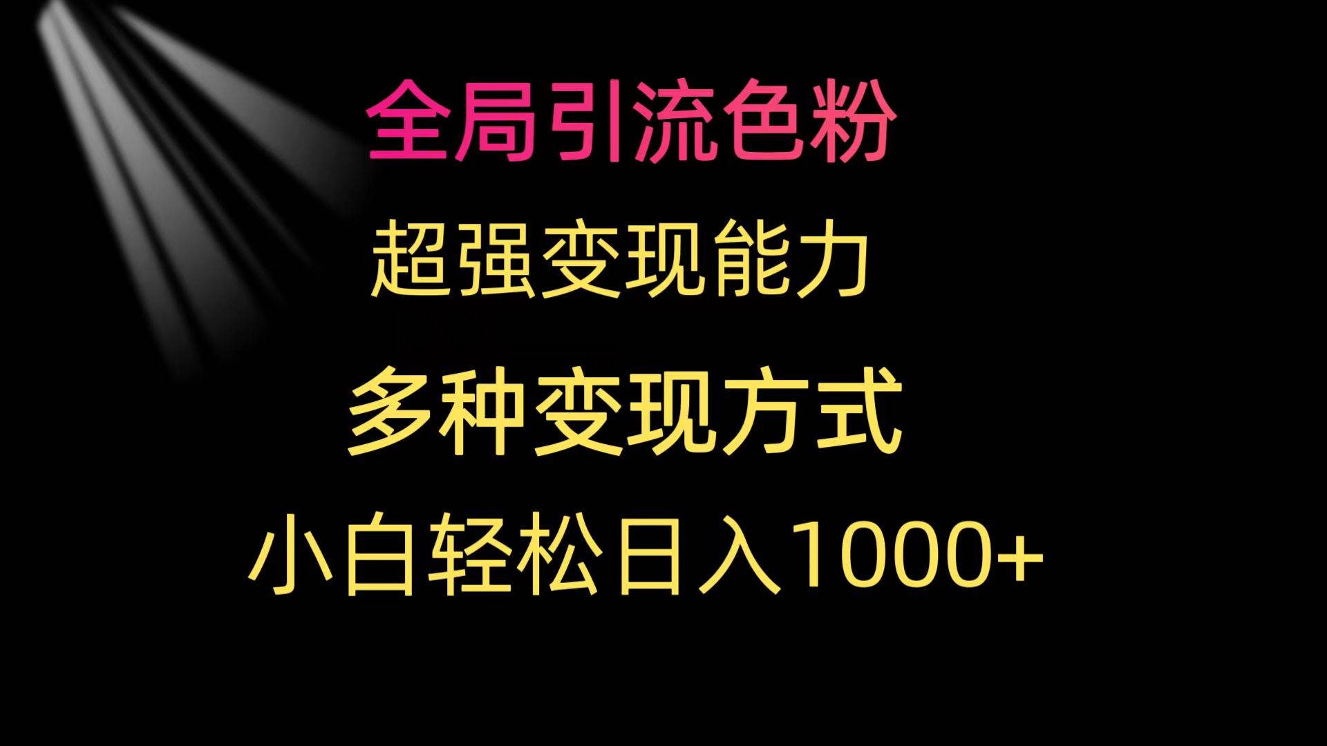 全局引流色粉 超强变现能力 多种变现方式 小白轻松日入1000+网创吧-网创项目资源站-副业项目-创业项目-搞钱项目恒杨云站