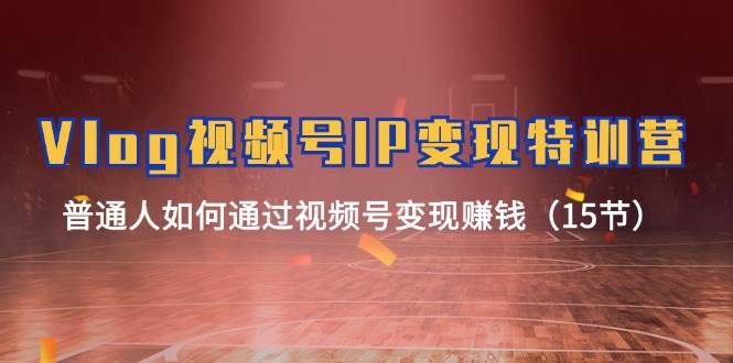 Vlog 视频号IP变现特训营，普通人如何通过视频号变现赚钱（15节）网创吧-网创项目资源站-副业项目-创业项目-搞钱项目恒杨云站