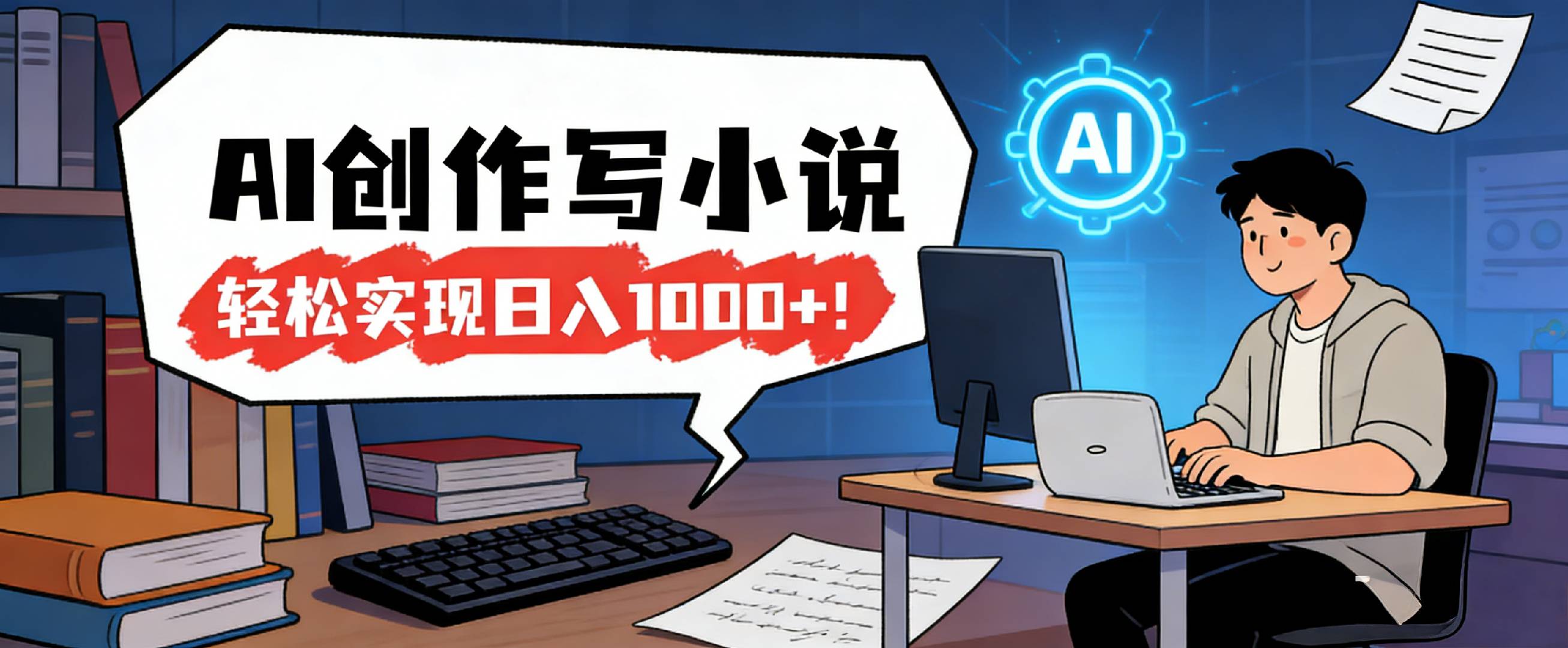 26年最新风口项目，AI工具创作写小说，轻松实现日入1000+网创吧-网创项目资源站-副业项目-创业项目-搞钱项目恒杨云站