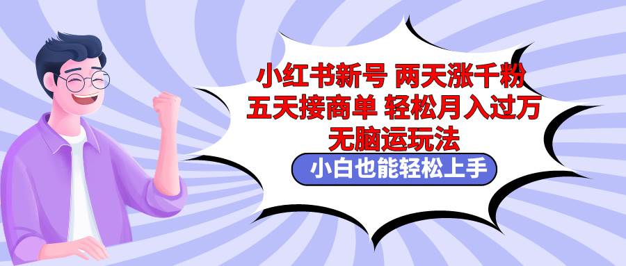 小红书新号两天涨千粉五天接商单轻松月入过万 无脑搬运玩法 小白也能轻…网创吧-网创项目资源站-副业项目-创业项目-搞钱项目恒杨云站