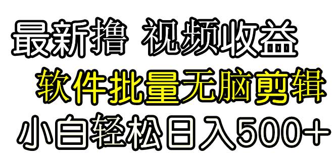 发视频撸收益，软件无脑批量剪辑，第一天发第二天就有钱网创吧-网创项目资源站-副业项目-创业项目-搞钱项目恒杨云站