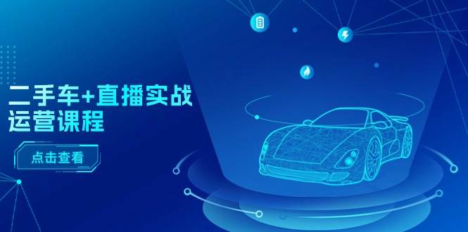 二手车+直播实战运营课程：直播推荐/短视频推荐/千川投放/直播全流程网创吧-网创项目资源站-副业项目-创业项目-搞钱项目恒杨云站