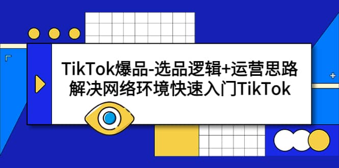 TikTok爆品-选品逻辑+运营思路：解决网络环境快速入门TikTok网创吧-网创项目资源站-副业项目-创业项目-搞钱项目恒杨云站