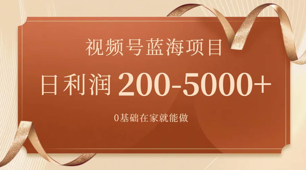 视频号蓝海项目，0基础在家也能做，一天200-5000+【附266G资料】网创吧-网创项目资源站-副业项目-创业项目-搞钱项目恒杨云站