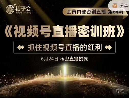 《视频号直播密训班》，抓住视频号直播的红利 价值12800网创吧-网创项目资源站-副业项目-创业项目-搞钱项目恒杨云站