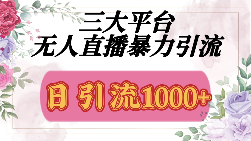 抖音，快手，视频号全平台通用，无人直播引流法，利用图片,模板,整套话术挂机全天支持矩阵操作，无限设备多开，超暴力引流，1000+高质量精准创业粉网创吧-网创项目资源站-副业项目-创业项目-搞钱项目恒杨云站