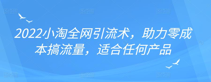 2022年小淘全网引流术，助力零成本搞流量，适合任何产品网创吧-网创项目资源站-副业项目-创业项目-搞钱项目恒杨云站