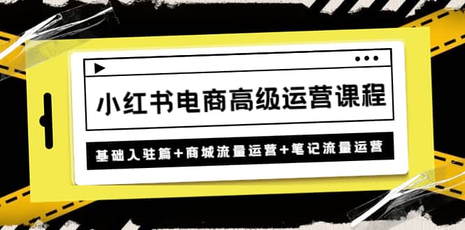 小红书电商高级运营课程：基础入驻篇+商城流量运营+笔记流量运营网创吧-网创项目资源站-副业项目-创业项目-搞钱项目恒杨云站