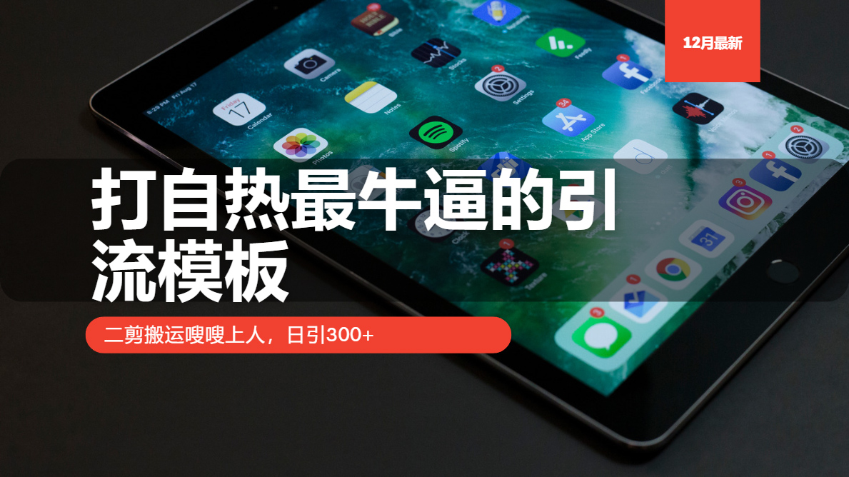 打自热最牛逼的引流模板，日引300+，二剪搬运嗖嗖上人网创吧-网创项目资源站-副业项目-创业项目-搞钱项目恒杨云站