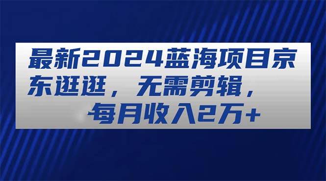 最新2024蓝海项目京东逛逛，无需剪辑，每月收入2万+网创吧-网创项目资源站-副业项目-创业项目-搞钱项目恒杨云站