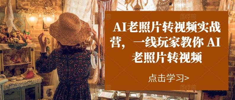 AI老照片转视频实操训练营，一线玩家教你AI老照片转视频网创吧-网创项目资源站-副业项目-创业项目-搞钱项目恒杨云站