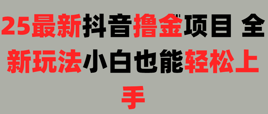 25最新抖音直播撸金项目，小白也能轻松上手！网创吧-网创项目资源站-副业项目-创业项目-搞钱项目恒杨云站