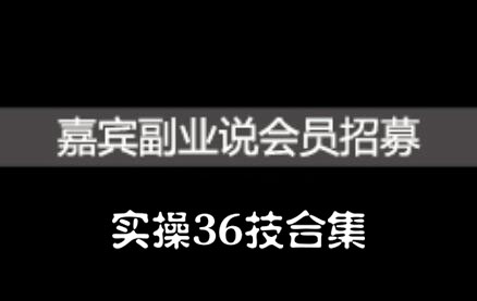 嘉宾副业说实操36技合集，价值1380元网创吧-网创项目资源站-副业项目-创业项目-搞钱项目恒杨云站