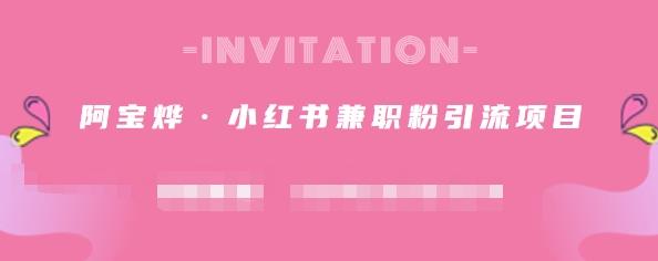 阿宝烨·小红书兼职粉引流项目，流量大，引流效果好【视频课程】网创吧-网创项目资源站-副业项目-创业项目-搞钱项目恒杨云站