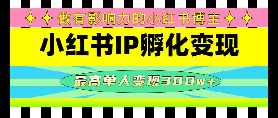 某收费培训-小红书IP孵化变现：做有影响力的小红书博主网创吧-网创项目资源站-副业项目-创业项目-搞钱项目恒杨云站