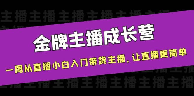 金牌主播成长营，一周从直播小白入门带货主播，让直播更简单网创吧-网创项目资源站-副业项目-创业项目-搞钱项目恒杨云站