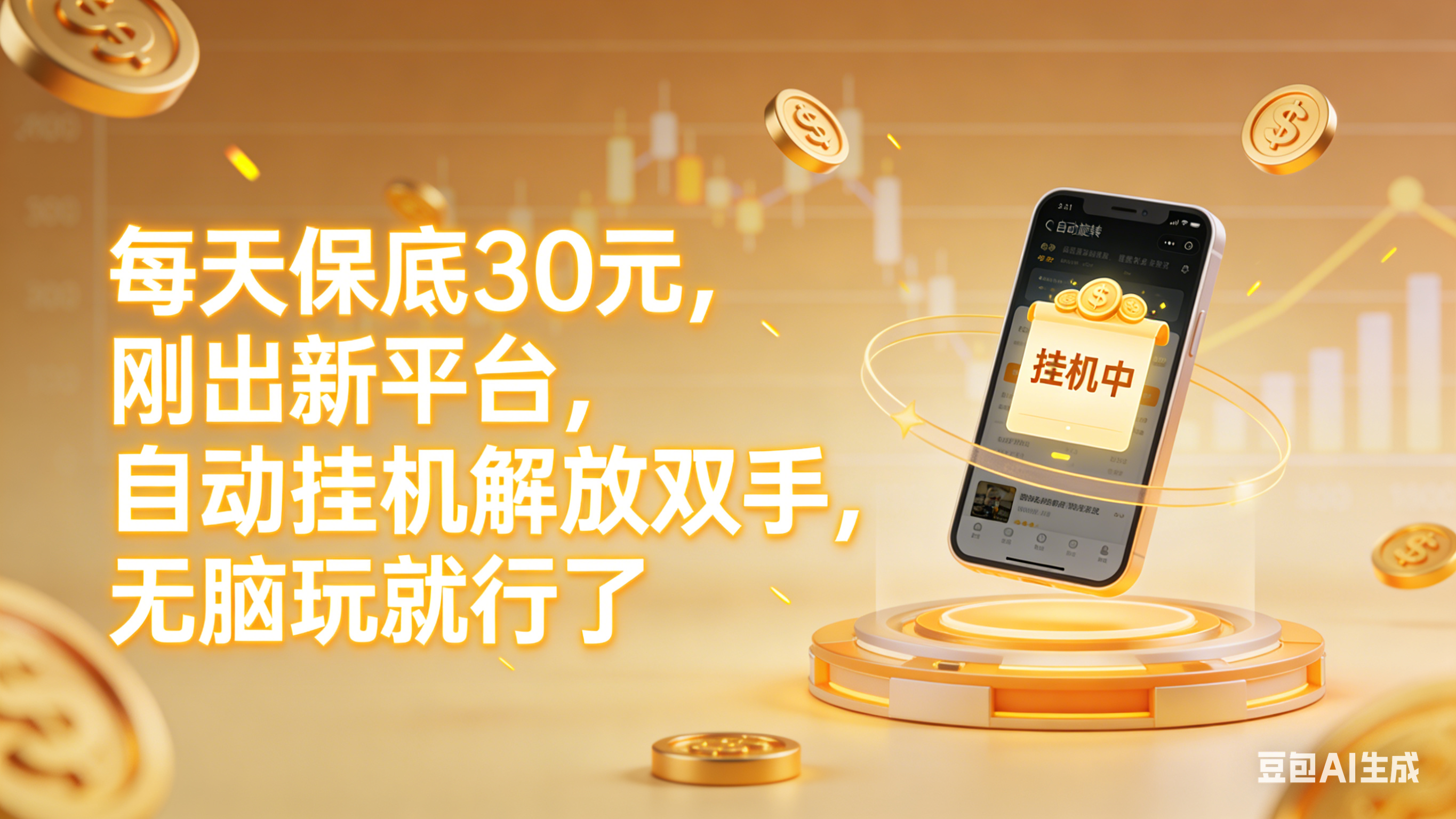 每天保底30元，刚出新平台，自动挂机解放双手，无脑玩就行了网创吧-网创项目资源站-副业项目-创业项目-搞钱项目恒杨云站