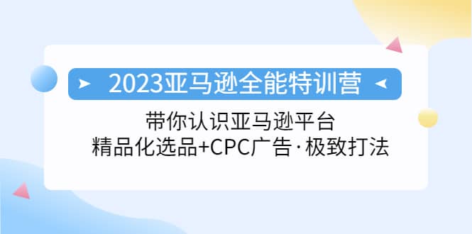 2023亚马逊全能特训营：玩转亚马逊平台+精品化·选品+CPC广告·极致打法网创吧-网创项目资源站-副业项目-创业项目-搞钱项目恒杨云站