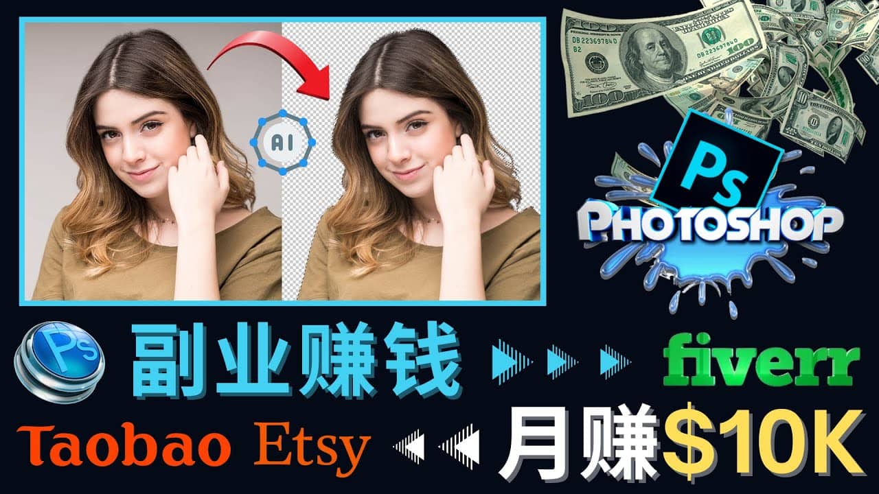 掌握PS修图技能，月赚5000美元以上 – 利用Adobe Photoshop赚钱的3种途径网创吧-网创项目资源站-副业项目-创业项目-搞钱项目恒杨云站