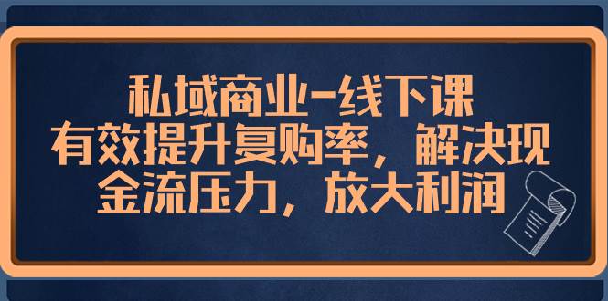 私域商业-线下课，有效提升复购率，解决现金流压力，放大利润网创吧-网创项目资源站-副业项目-创业项目-搞钱项目恒杨云站