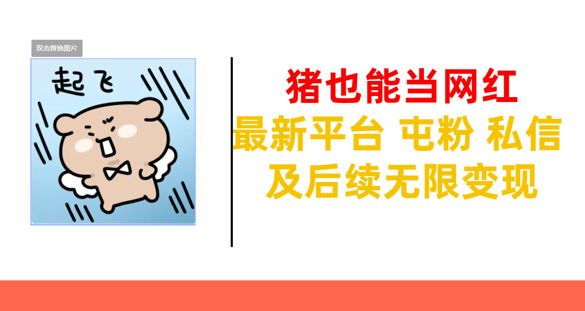 猪也能当网红-最新平台 屯粉 交流 私信 及后续无限变现网创吧-网创项目资源站-副业项目-创业项目-搞钱项目恒杨云站