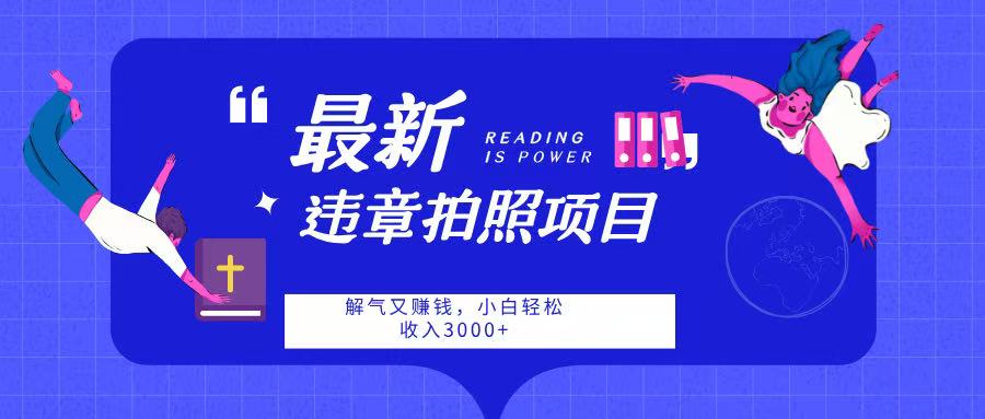 最新违章拍照项目，解气又赚钱，随手一拍，轻松收入3000网创吧-网创项目资源站-副业项目-创业项目-搞钱项目恒杨云站