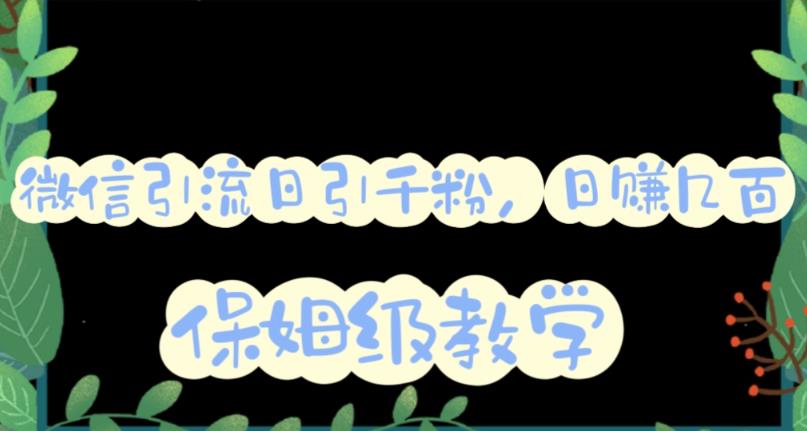 微信互推圈半自动引流方案，矩阵操作日引千人思路【详细视频教程】网创吧-网创项目资源站-副业项目-创业项目-搞钱项目恒杨云站