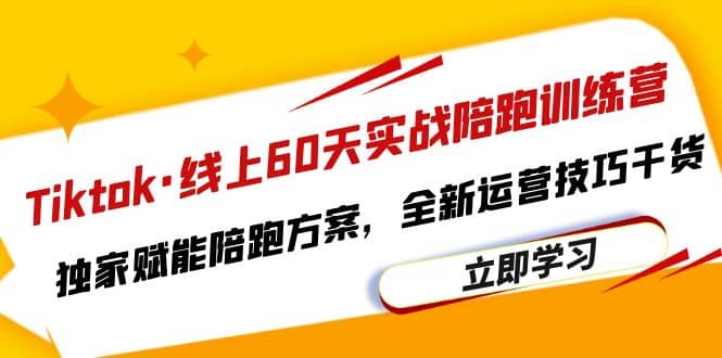 Tiktok·线上60天实战陪跑训练营，独家赋能陪跑方案，全新运营技巧干货网创吧-网创项目资源站-副业项目-创业项目-搞钱项目恒杨云站