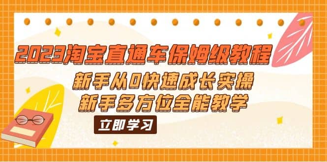 2023淘宝直通车保姆级教程：新手从0快速成长实操，新手多方位全能教学网创吧-网创项目资源站-副业项目-创业项目-搞钱项目恒杨云站