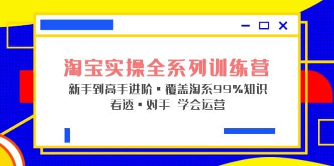 淘宝实操全系列训练营 新手到高手进阶·覆盖·99%知识 看透·对手 学会运营网创吧-网创项目资源站-副业项目-创业项目-搞钱项目恒杨云站