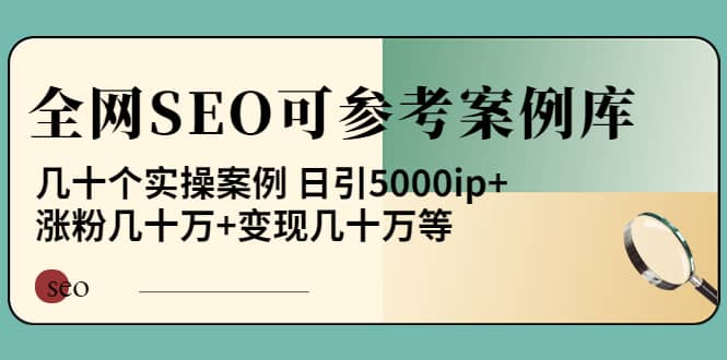 《全网SEO可参考案例库》几十个实操案例网创吧-网创项目资源站-副业项目-创业项目-搞钱项目恒杨云站