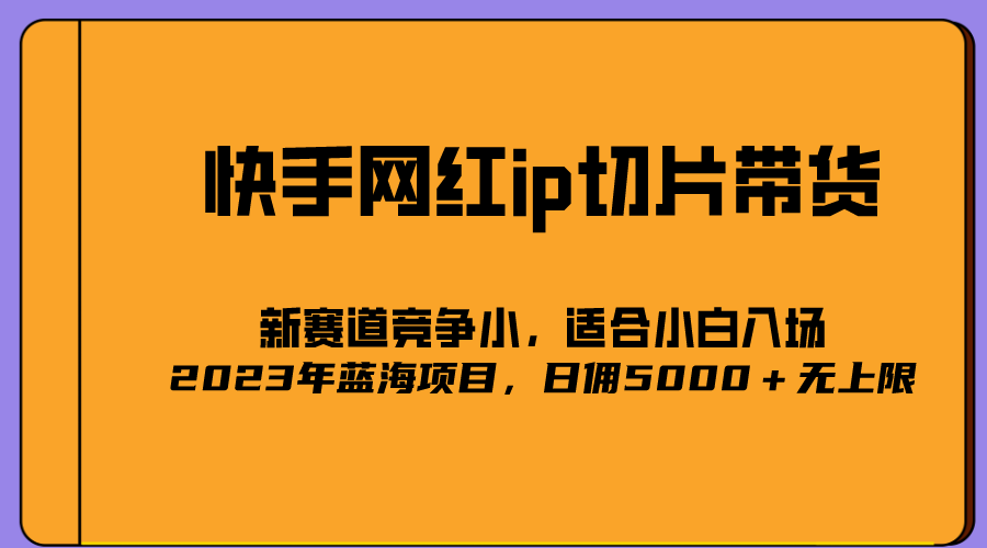 2023爆火的快手网红IP切片，号称日佣5000＋的蓝海项目，二驴的独家授权网创吧-网创项目资源站-副业项目-创业项目-搞钱项目恒杨云站