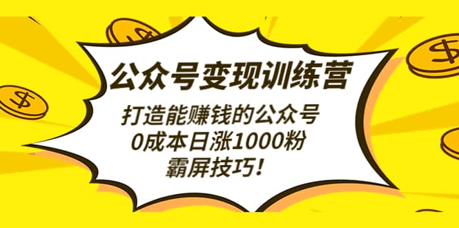 公众号变现训练营（第3期）网创吧-网创项目资源站-副业项目-创业项目-搞钱项目恒杨云站