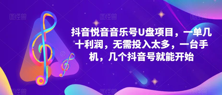抖音音乐号U盘项目 一单几十利润 无需投入太多 一台手机 几个抖音号就开始网创吧-网创项目资源站-副业项目-创业项目-搞钱项目恒杨云站