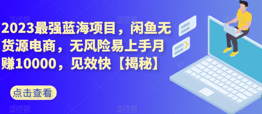 2023最强蓝海项目，闲鱼无货源电商，无风险易上手月赚10000，见效快【揭秘】网创吧-网创项目资源站-副业项目-创业项目-搞钱项目恒杨云站