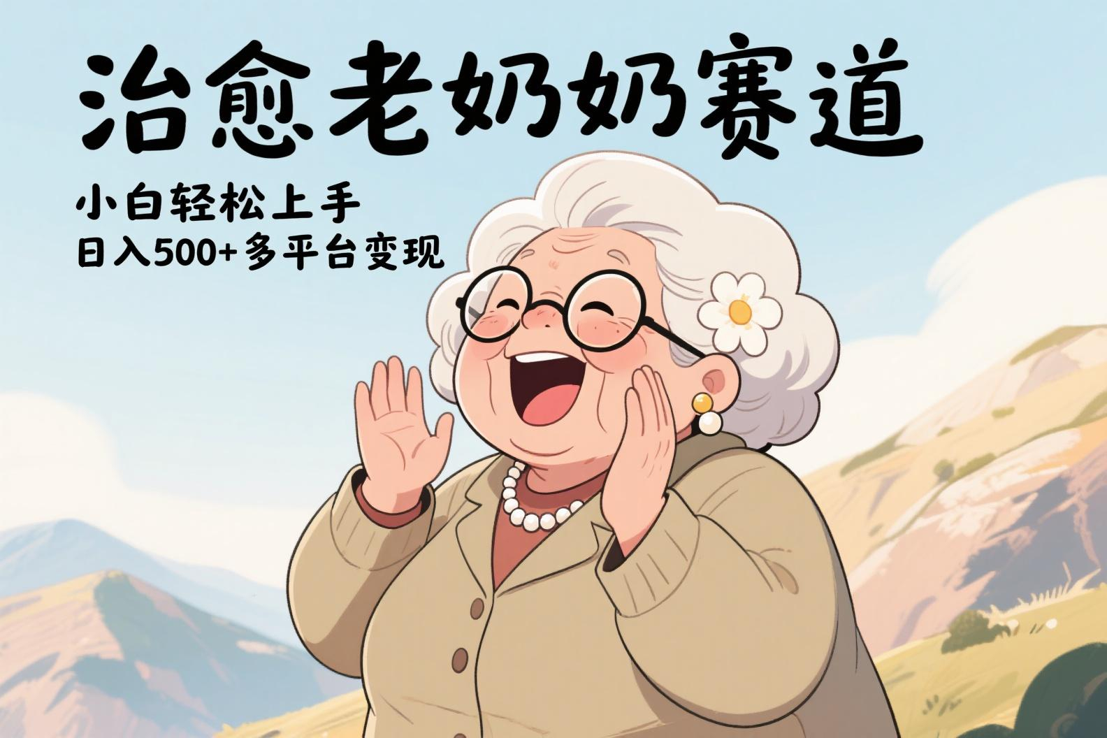 视频号治愈老奶奶赛道，小白轻松上手，日入500+多平台变现网创吧-网创项目资源站-副业项目-创业项目-搞钱项目恒杨云站