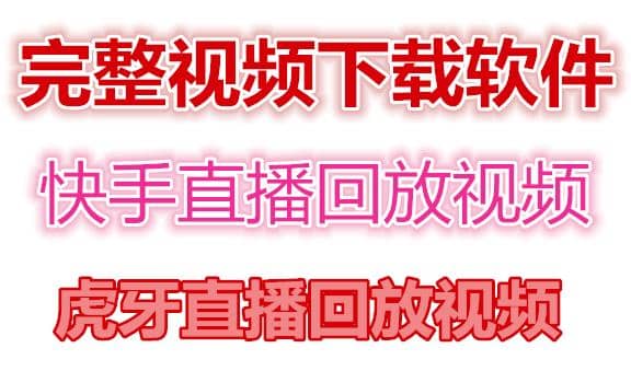 快手直播回放视频/虎牙直播回放视频完整下载(电脑软件+视频教程)网创吧-网创项目资源站-副业项目-创业项目-搞钱项目恒杨云站