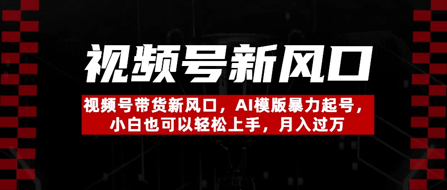 视频号带货新风口,AI模版暴力起号,小白也可以轻松上手,月入过万网创吧-网创项目资源站-副业项目-创业项目-搞钱项目恒杨云站