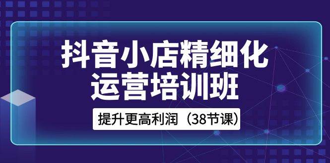 抖音小店-精细化运营培训班，提升更高利润（38节课）网创吧-网创项目资源站-副业项目-创业项目-搞钱项目恒杨云站